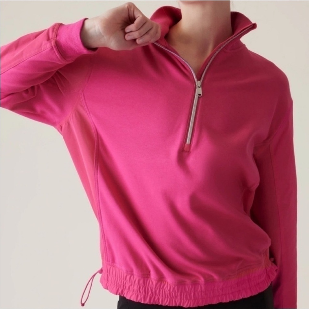 Athleta Triumph Hybrid Half Zip
Sweatshirt in Pink